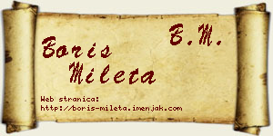 Boris Mileta vizit kartica